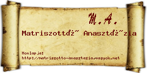 Matriszottó Anasztázia névjegykártya